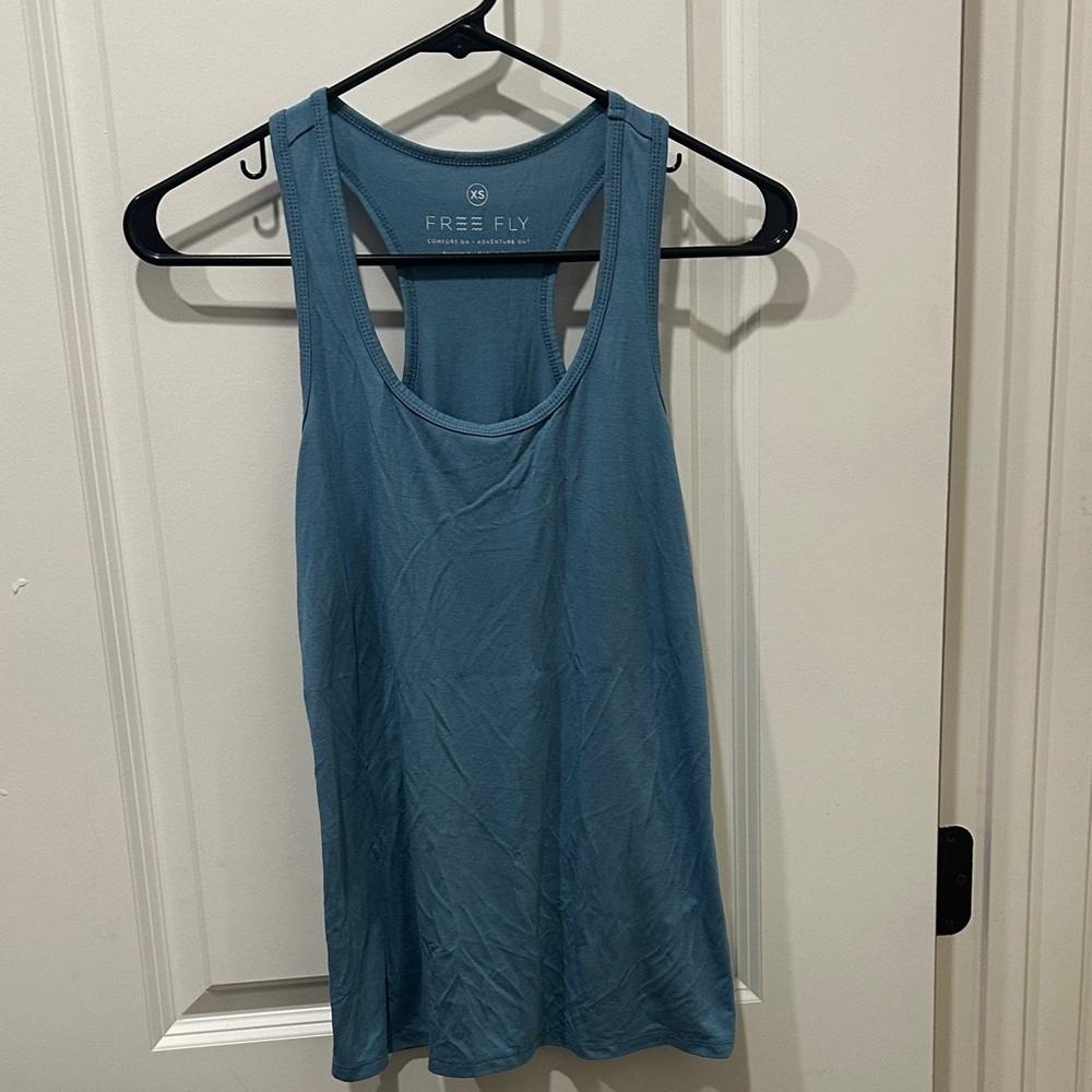 Free Fly Apparel Blue Racerback Tank Top